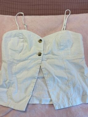 White Button Up Tank Top
